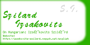 szilard izsakovits business card